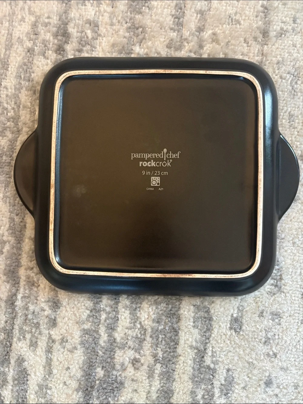 Pampered Chef Black Square Nonstick Baking Pan with Handles